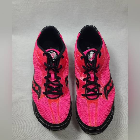 Saucony Velocity 4 Pink Black Silver Women's size 8.5 Track Shoes Spikes - Picture 2 of 5